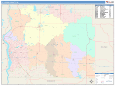 St. Croix County, WI Digital Map Color Cast Style